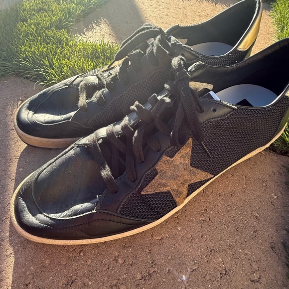 Authentic Black Gold Men's Golden Goose GGDB ballstar Sneakers leopard leather - Picture 5 of 14